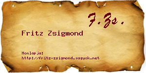 Fritz Zsigmond névjegykártya