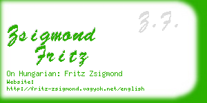 zsigmond fritz business card